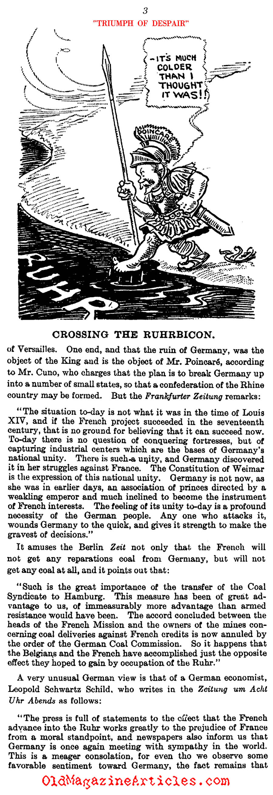 The French Army Moves into the Ruhr Valley (Literary Digest, 1923)