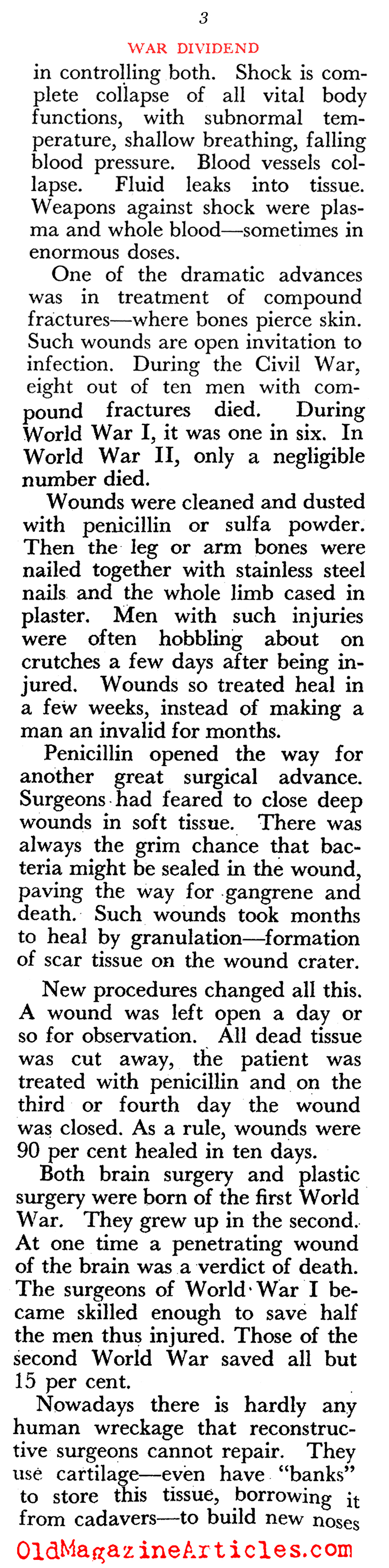 With the War Came Medical Innovations (Pageant Magazine, 1945)