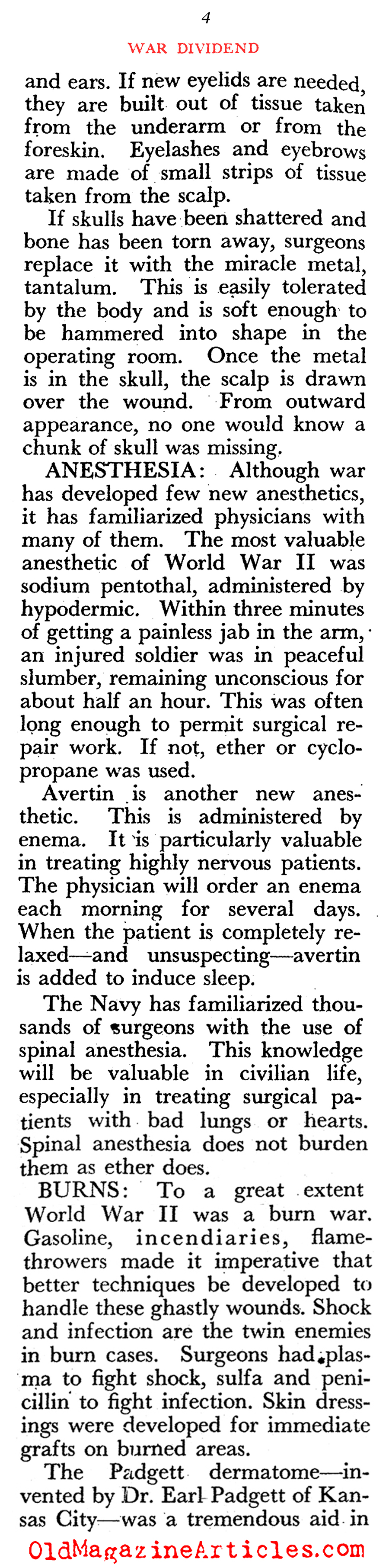 With the War Came Medical Innovations (Pageant Magazine, 1945)