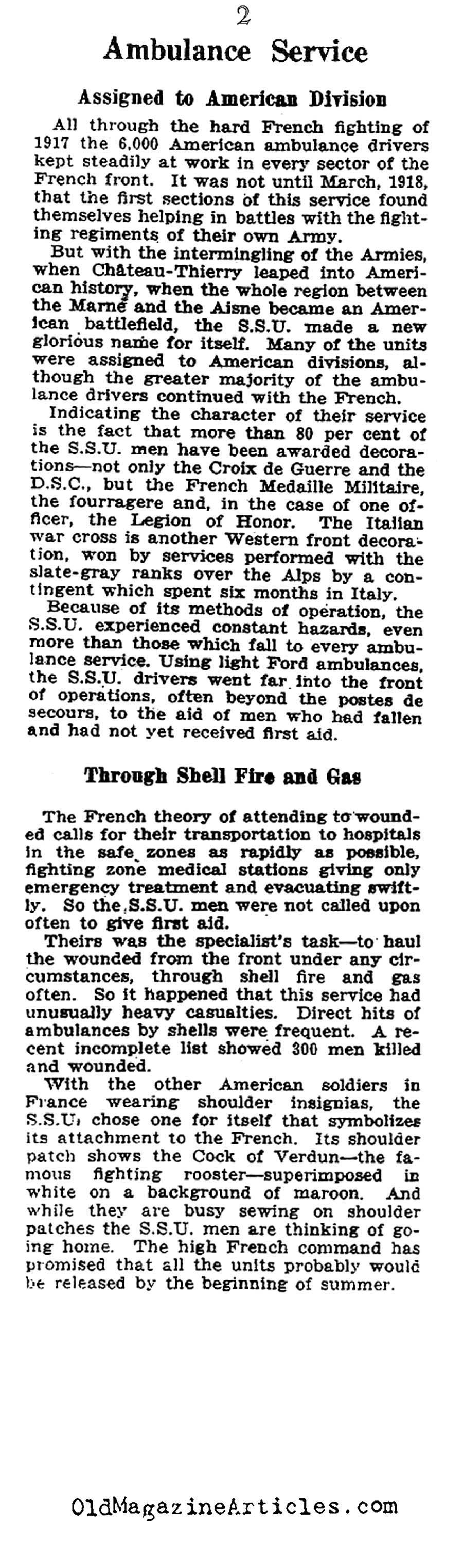 American Ambulance Volunteers in the Service of France (The Stars and Stripes, 1919)