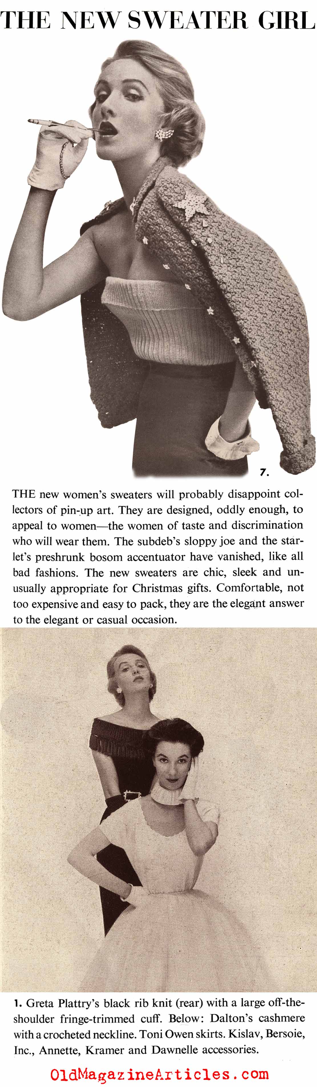 Sweaters and Knits Elevated (Holiday, 1952)