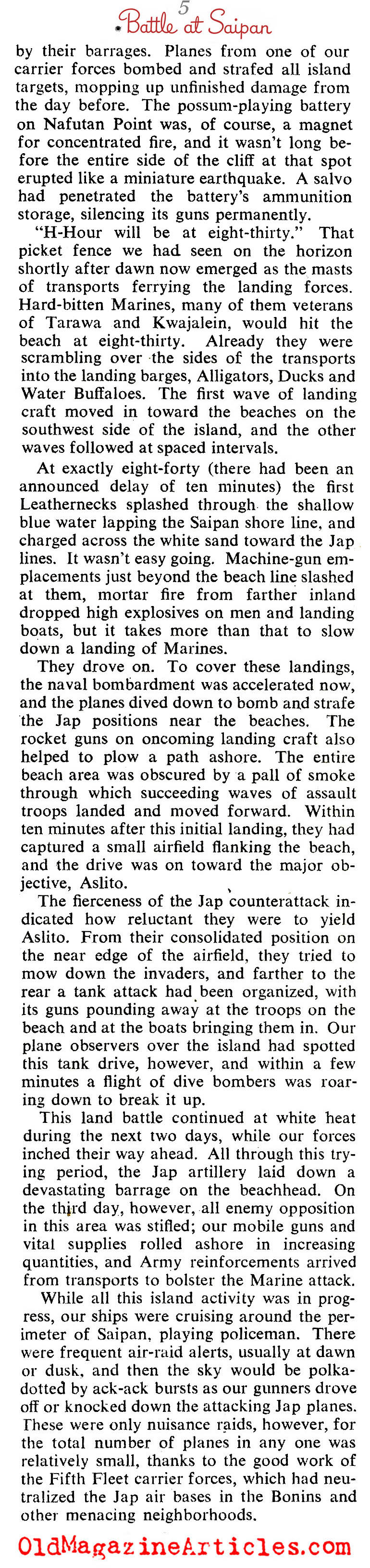 The American Invasion of Saipan (The American Magazine, 1944)