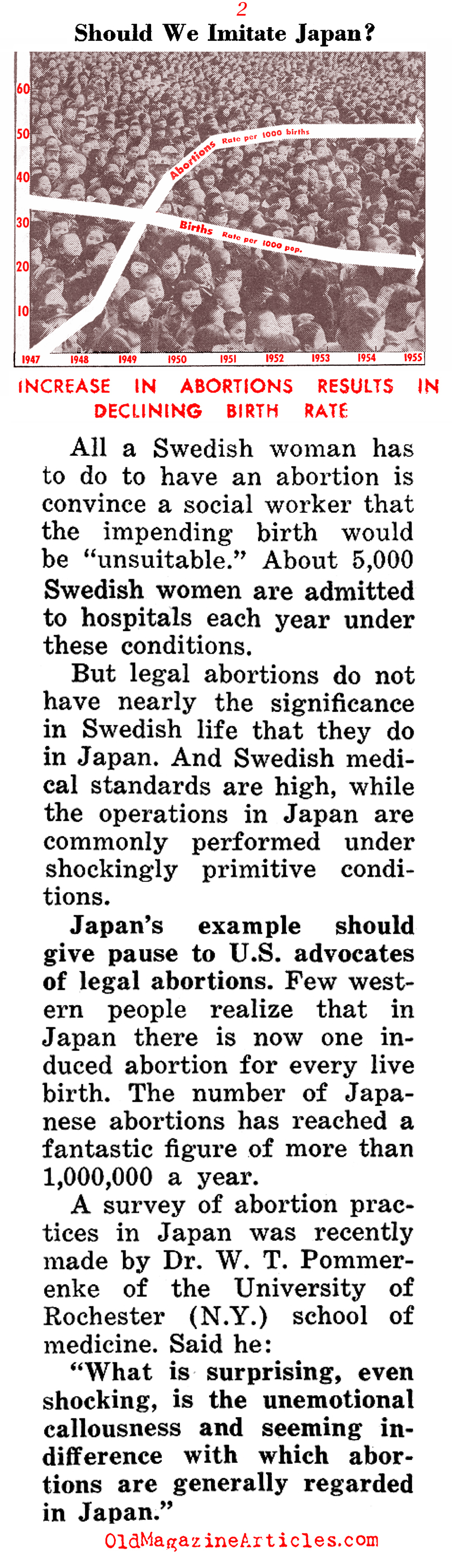 ''What Happens When Abortion is Legalized'' (People Today, 1955)