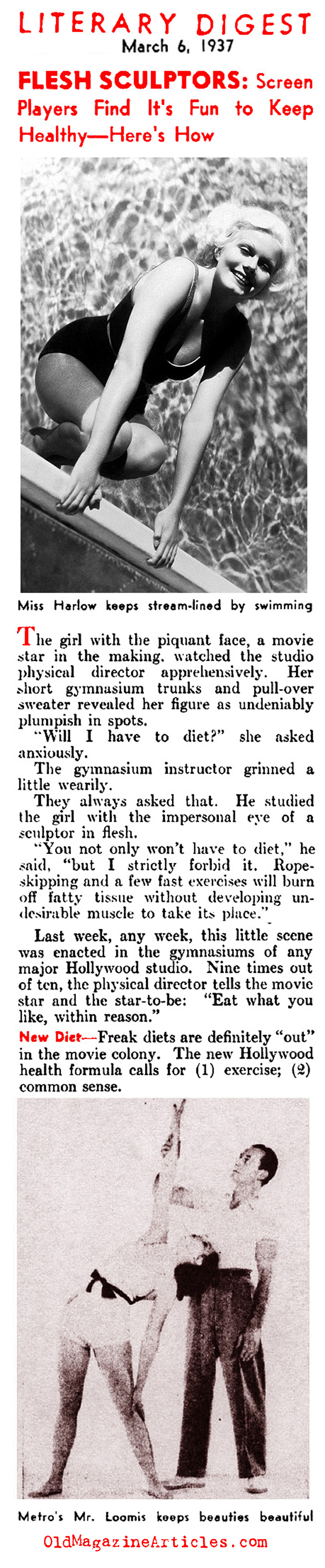 The Old Hollywood Way to Physical Perfection (Literary Digest, 1937)