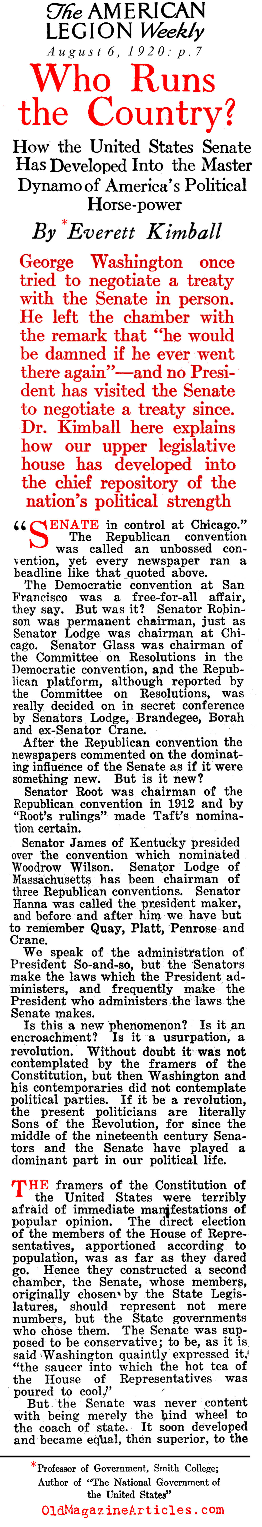 The Popularly-Elected Senate (American Legion Weekly, 1920)