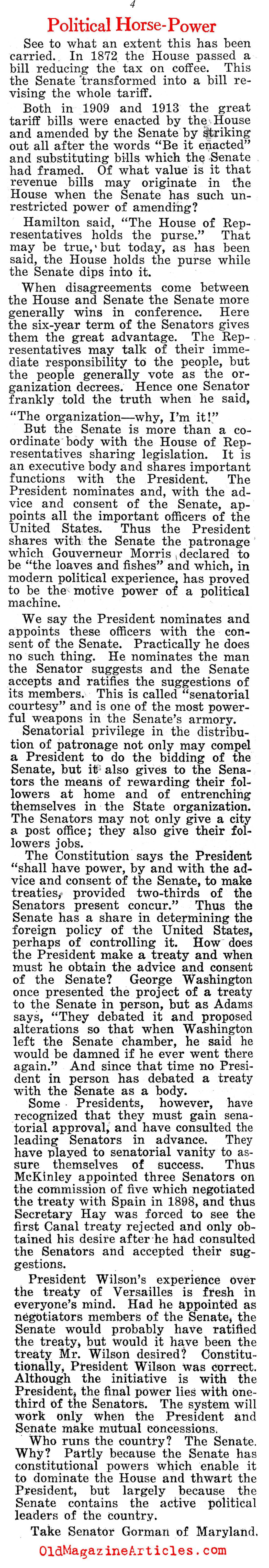 The Popularly-Elected Senate (American Legion Weekly, 1920)