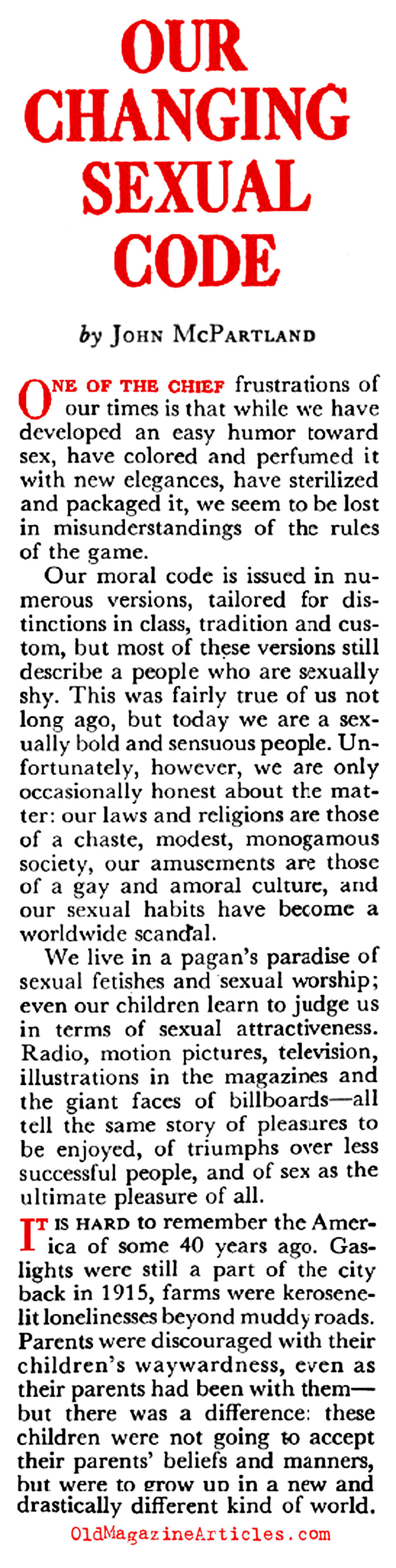 Flappers Altered the Sexual Contract in Society (Coronet Magazine, 1955)