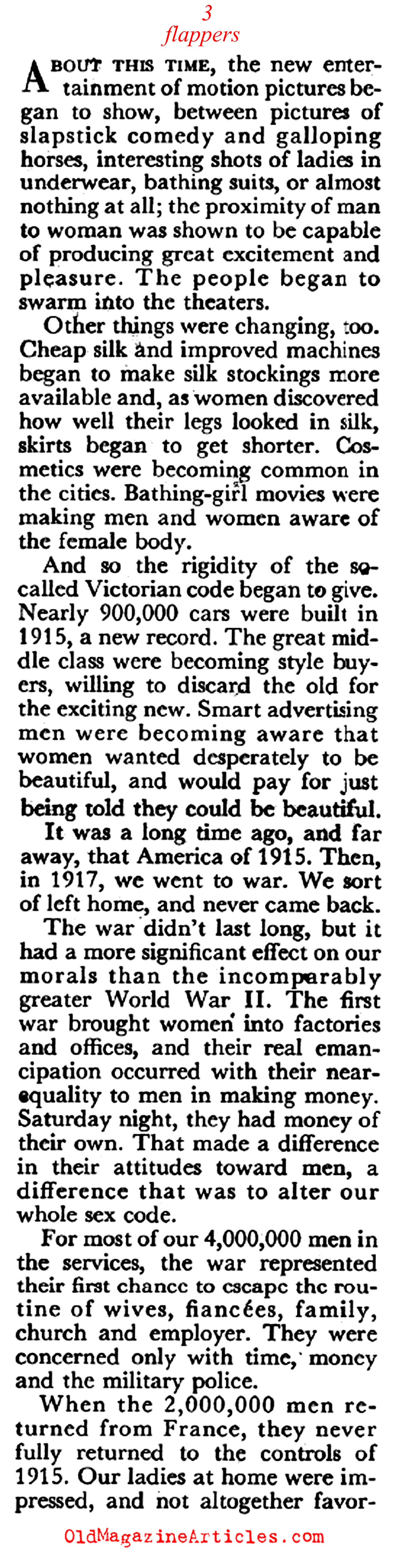 Flappers Altered the Sexual Contract in Society (Coronet Magazine, 1955)