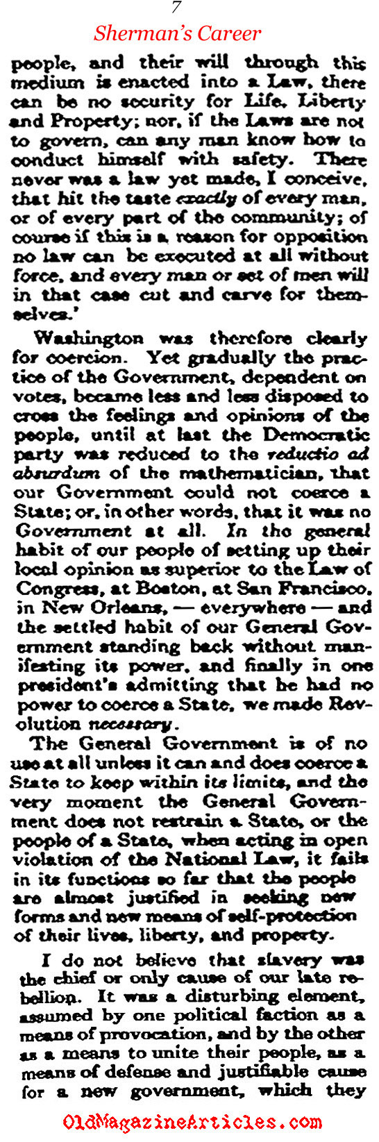 General Sherman Recalls His War Record (The Atlantic Monthly, 1911)