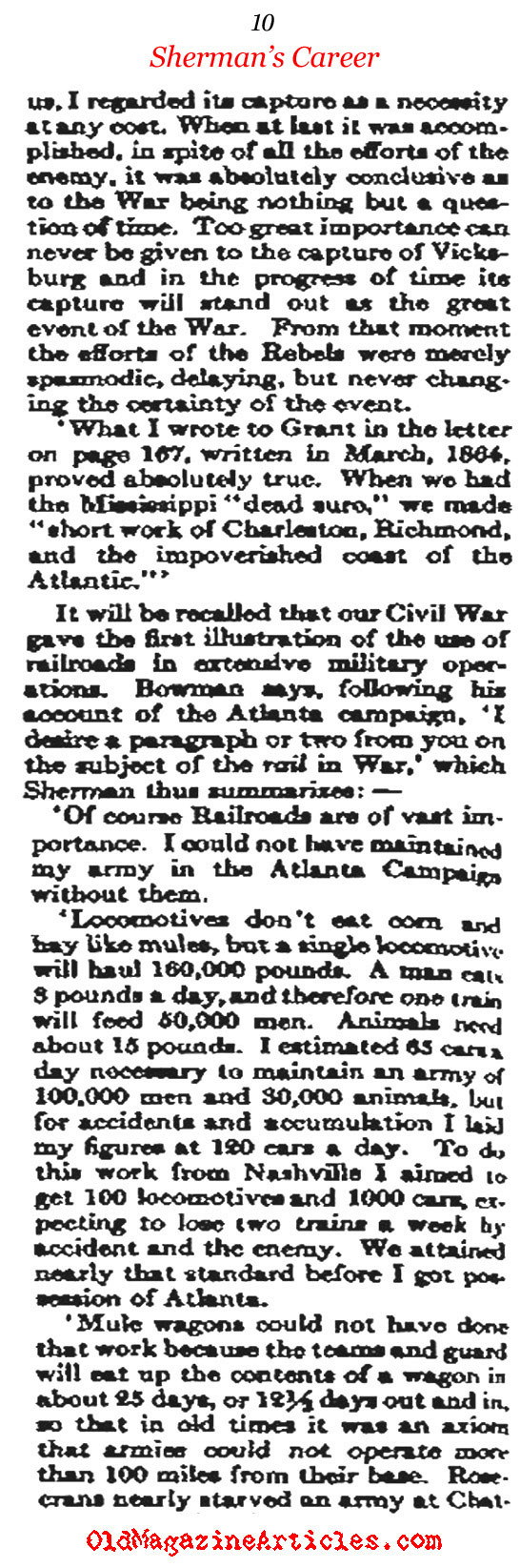 General Sherman Recalls His War Record (The Atlantic Monthly, 1911)