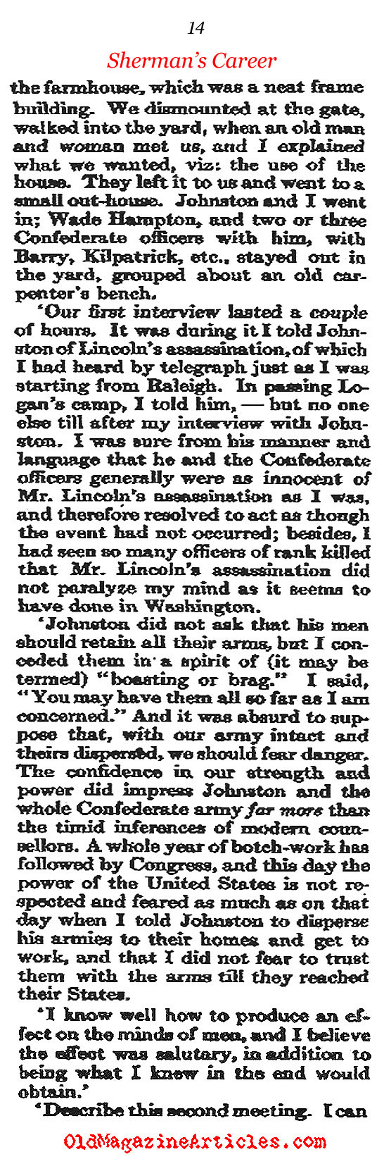 General Sherman Recalls His War Record (The Atlantic Monthly, 1911)