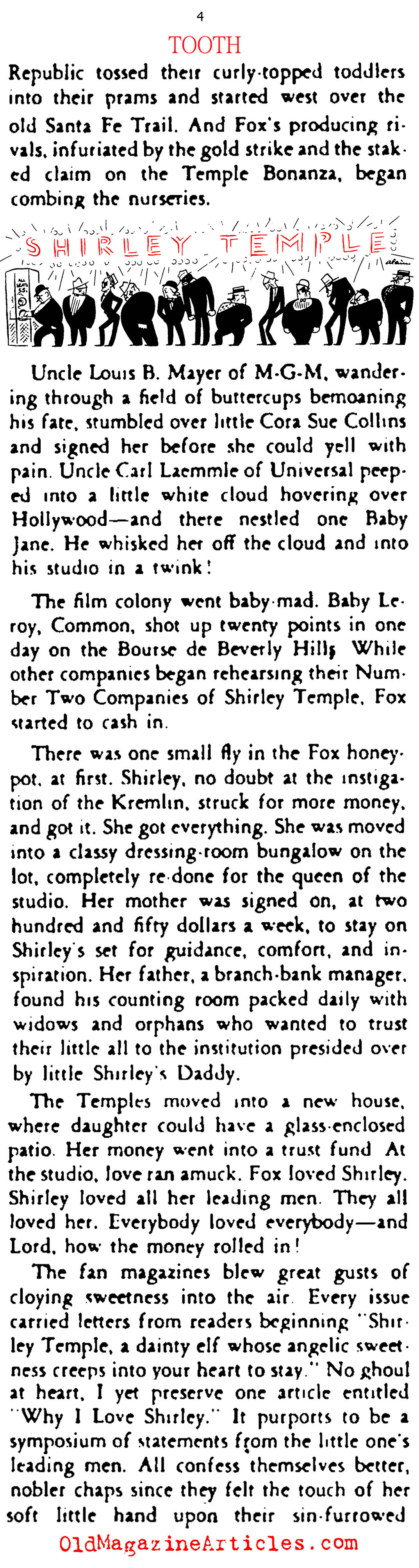 Shirley Temple Sheds a  Baby Tooth! (Stage Magazine, 1935)