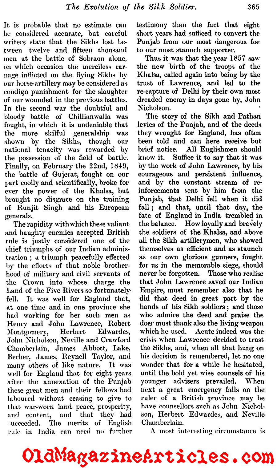 The Evolution of the Sikh Military  (The MacMillan's Magazine, 1898)