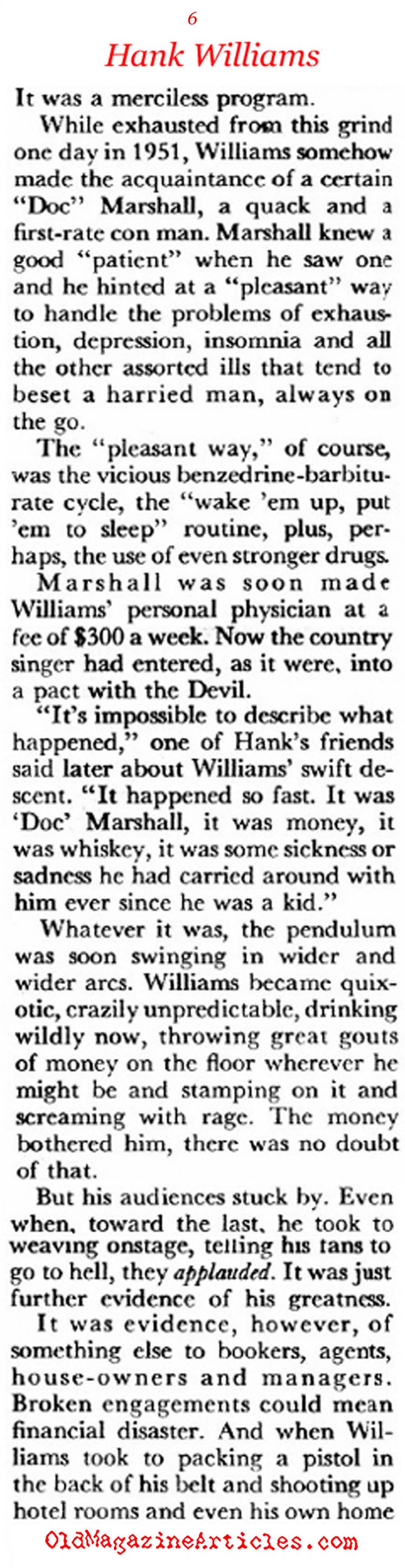 The Life and Death of Hank Williams (Coronet Magazine, 1956)