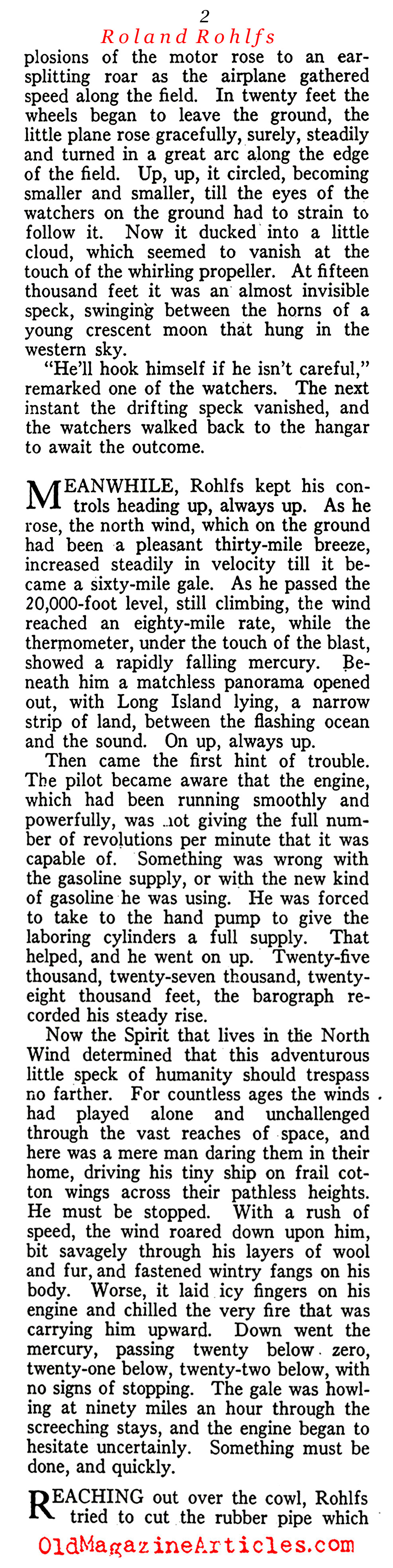 One of the First to Soar to 30,000 Feet (The American Legion Weekly, 1919)