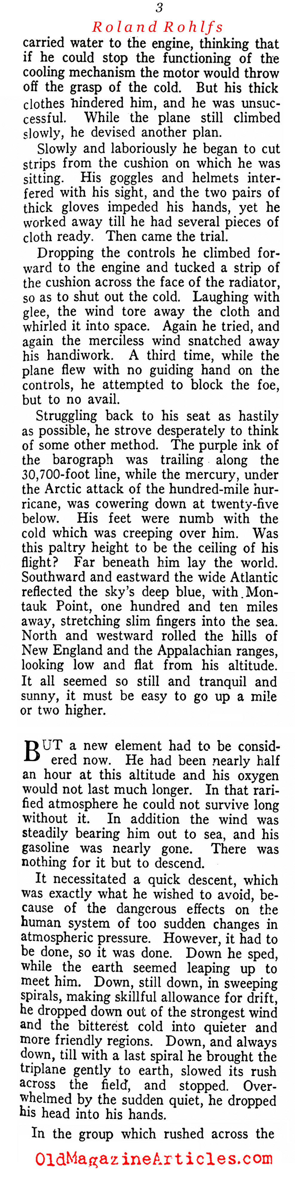 One of the First to Soar to 30,000 Feet (The American Legion Weekly, 1919)