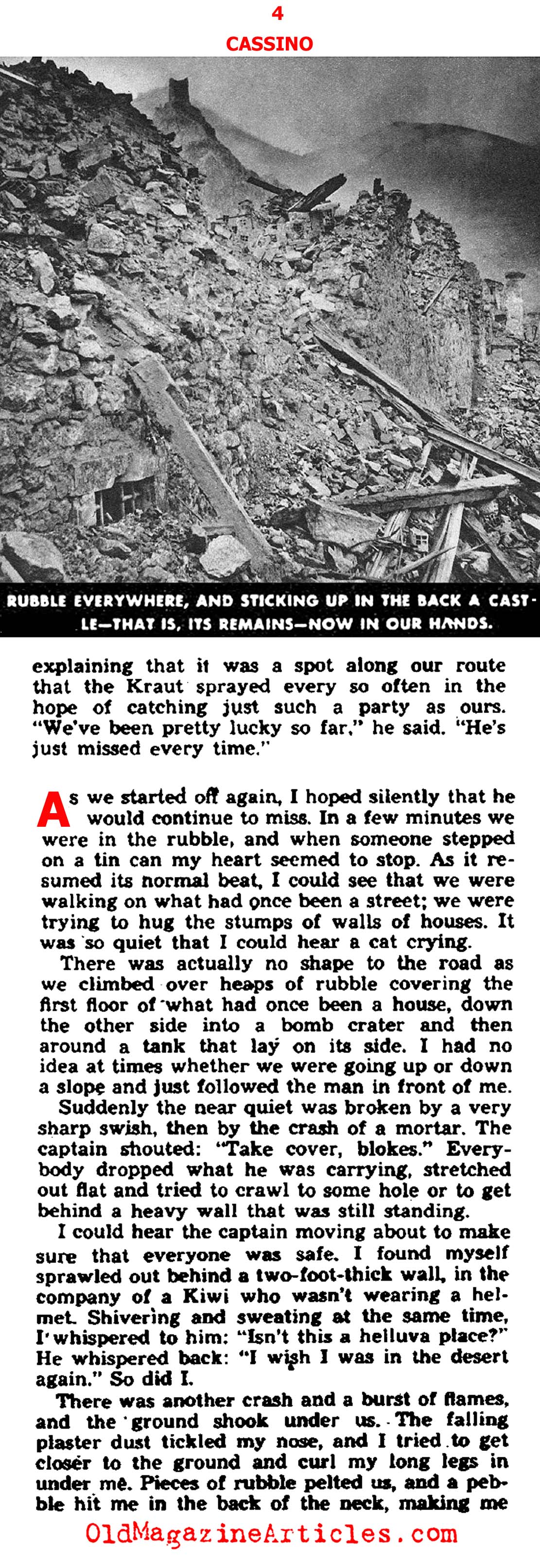 Slim Aarons in Cassino (Yank Magazine, 1944)