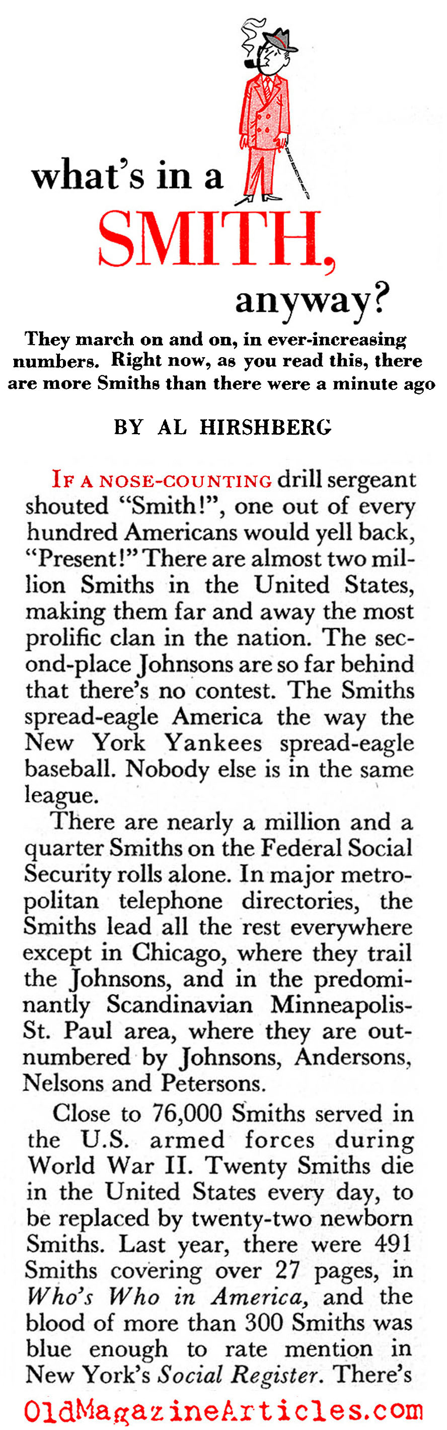The Smiths in America (Pageant Magazine, 1959)