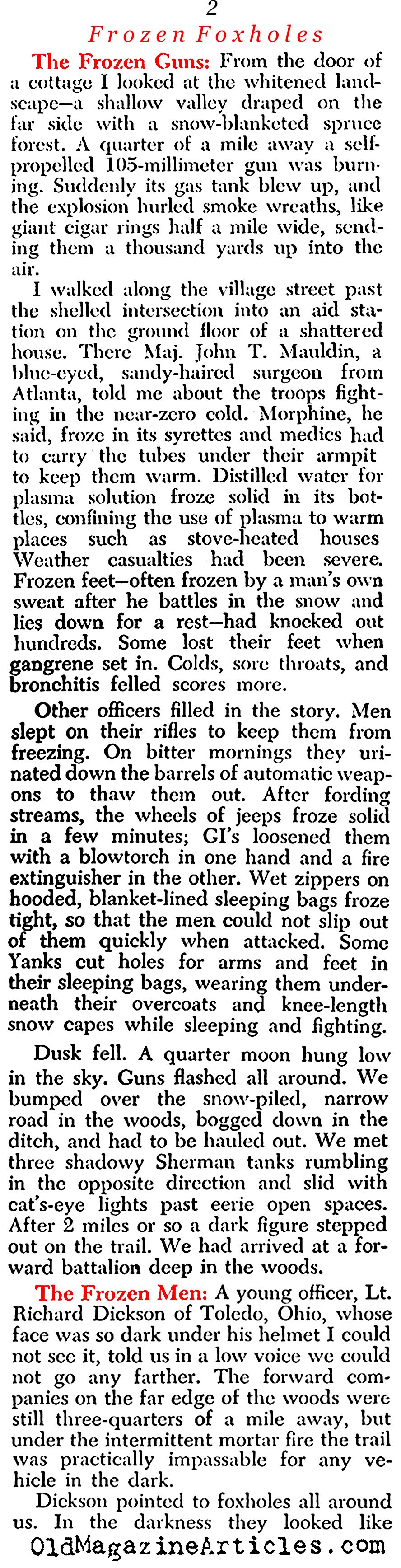 The Suffering Infantry (Newsweek Magazine, 1945)