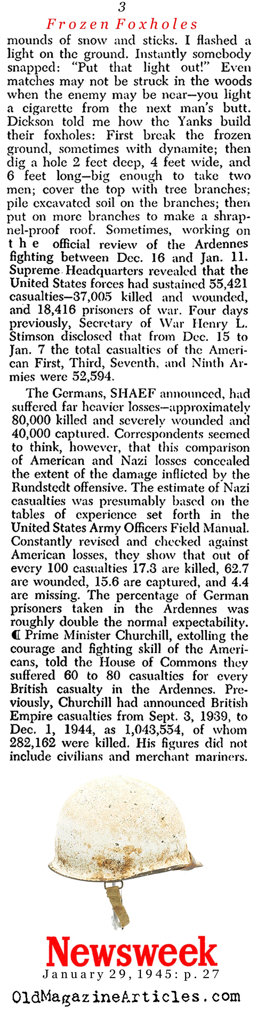 The Suffering Infantry (Newsweek Magazine, 1945)