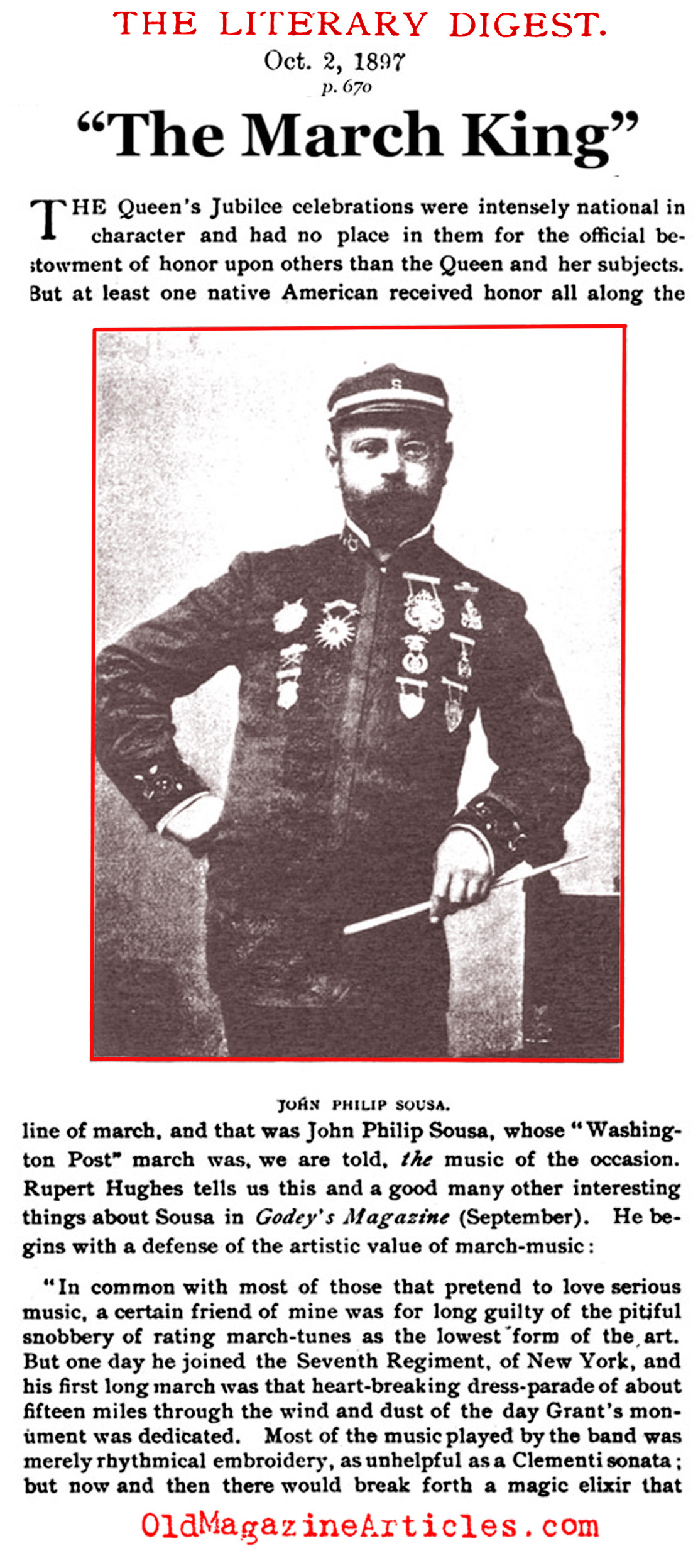 John Philip Sousa: The March King (The Literary Digest, 1897)