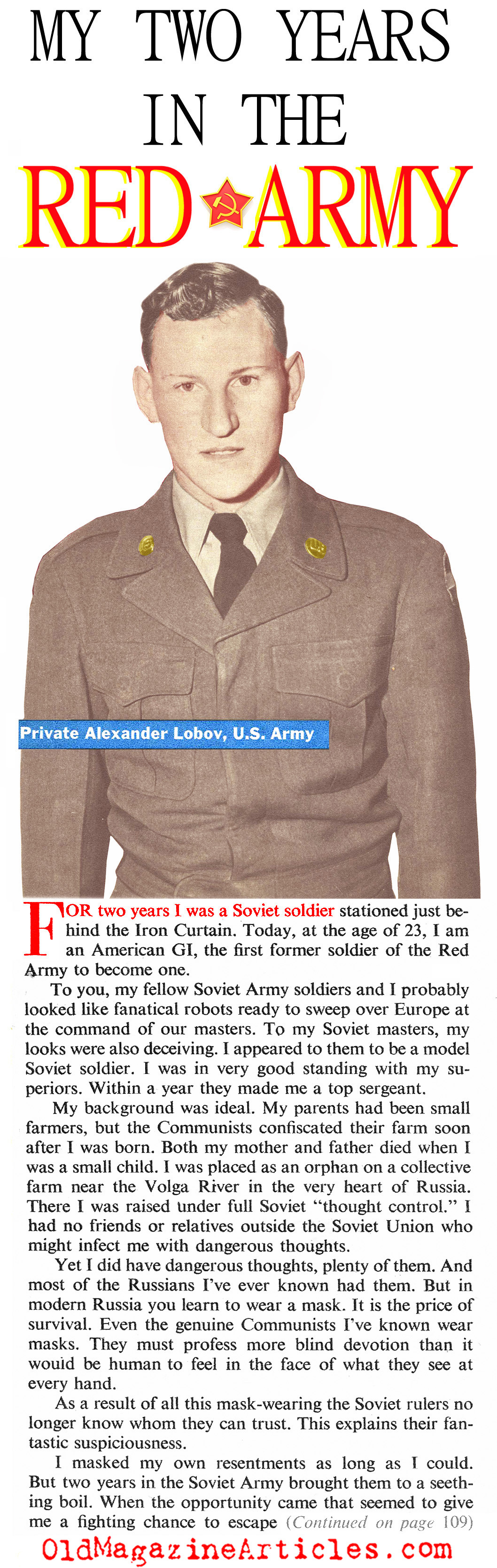 ''My Two Years In The Red Army'' (American Magazine, 1953)