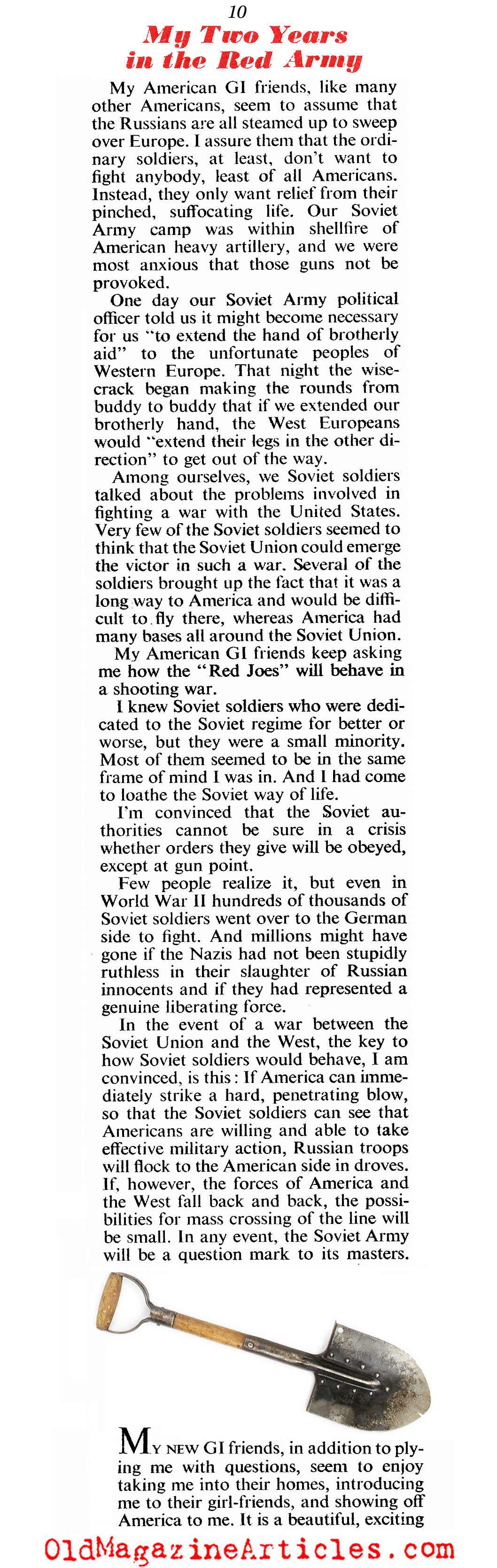 ''My Two Years In The Red Army'' (American Magazine, 1953)