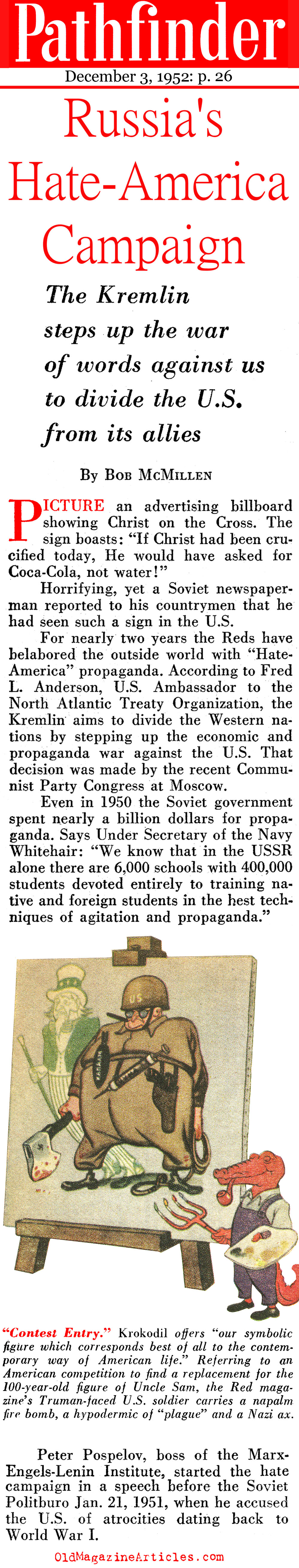 Stalin's 'Hate-America' Campaign (Pathfinder Magazine, 1952)