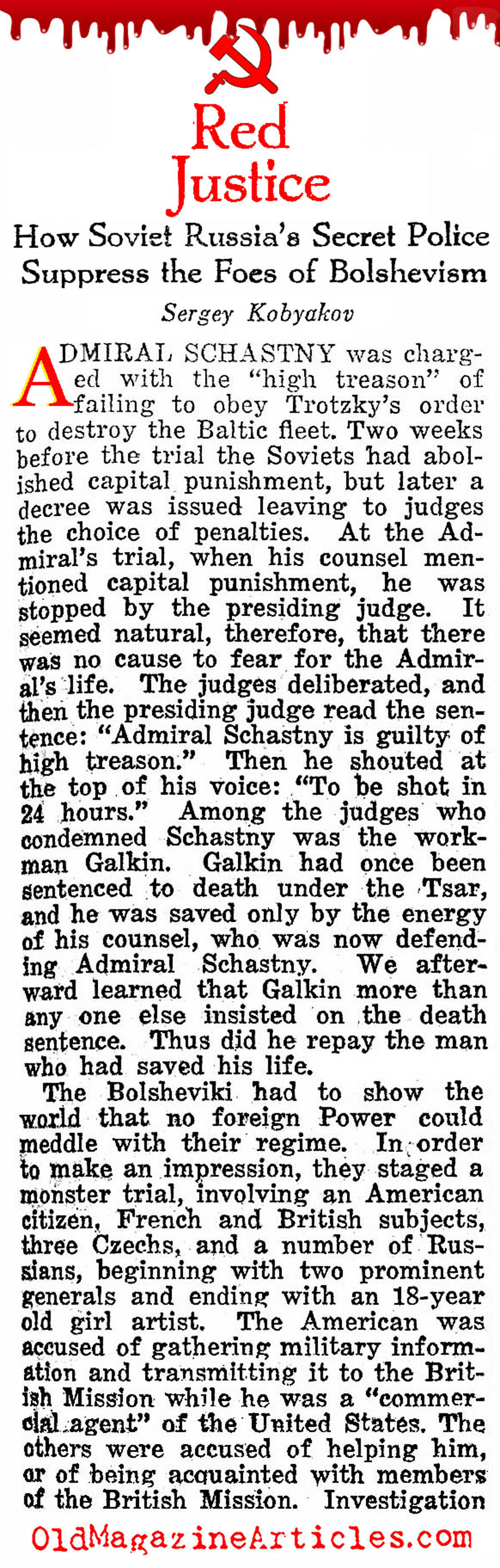 Their Nascent Justice System (Reader's Digest, 1923)