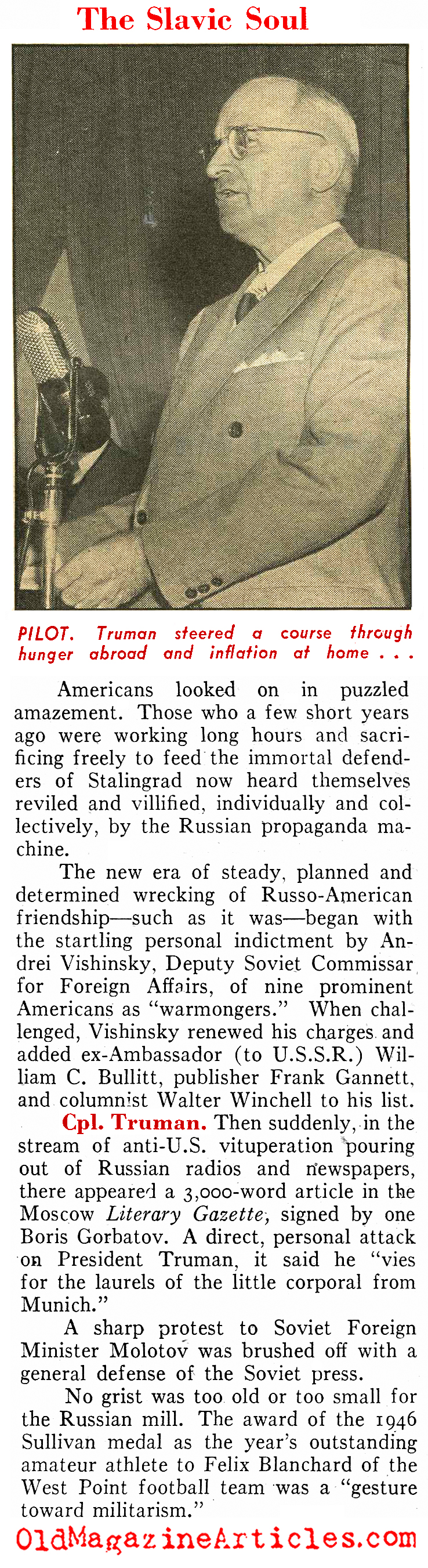 The Soviet Reaction to the Marshall Plan (Pathfinder Magazine, 1947)