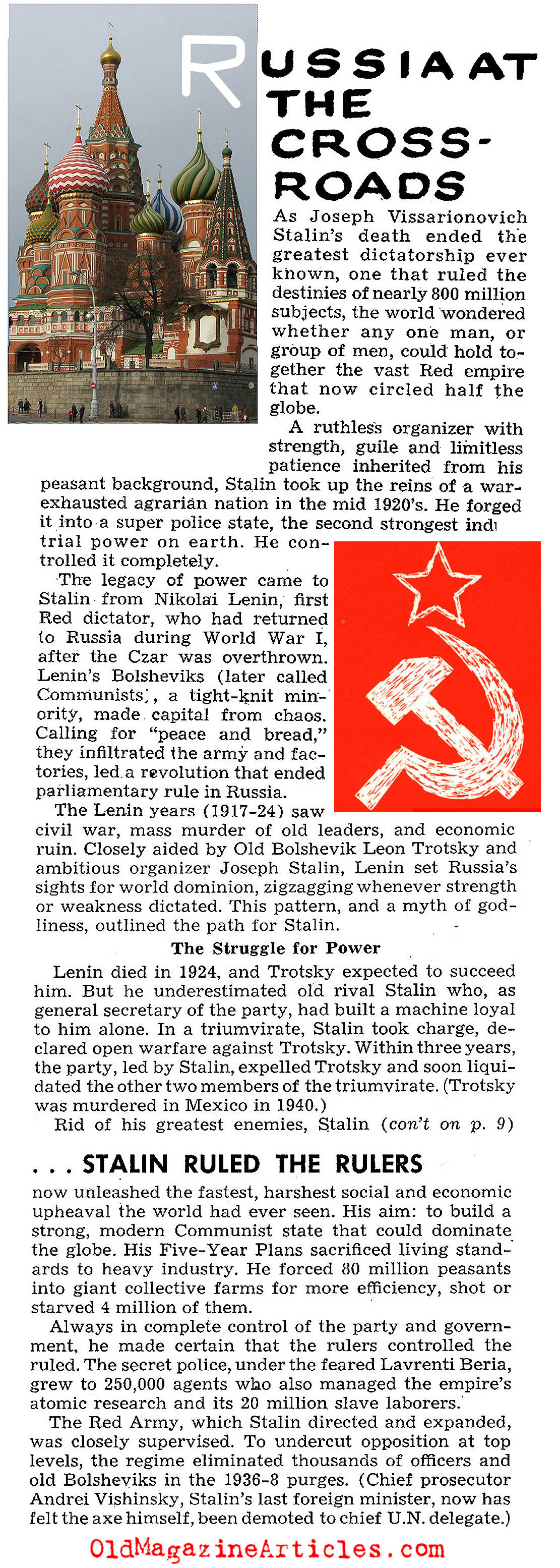 Stalin's Rule Summarized (Quick Magazine, 1953)