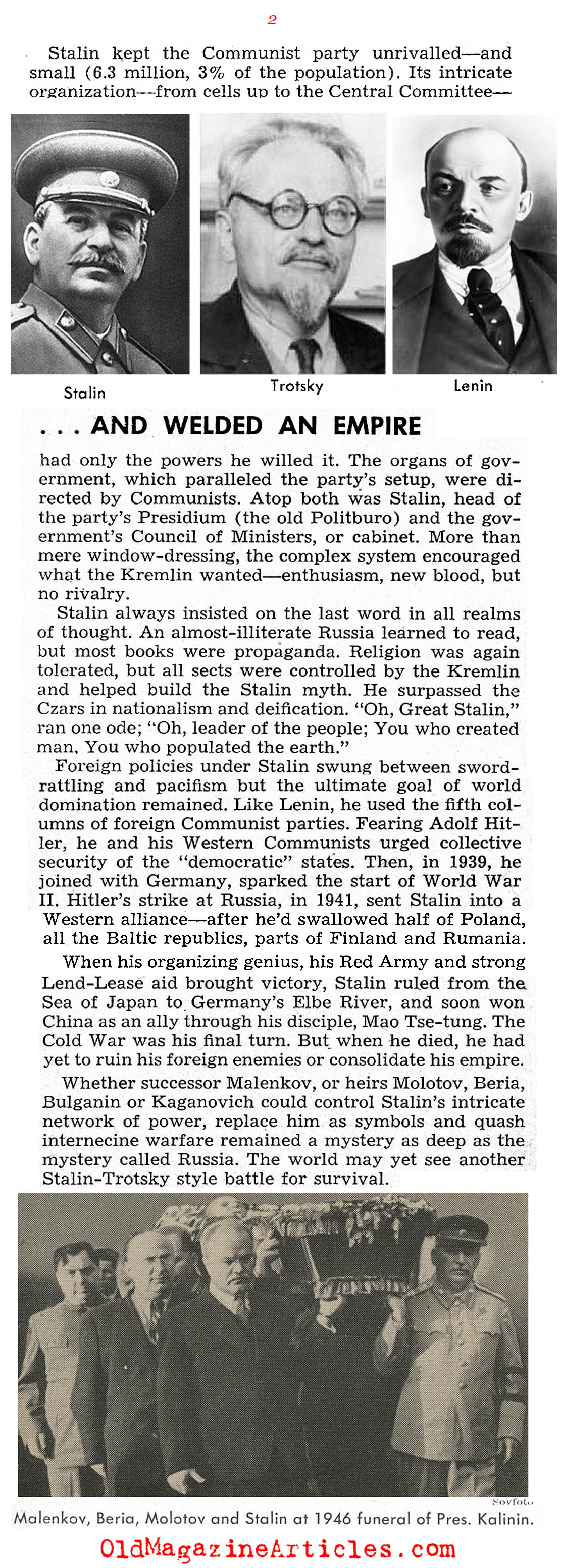 Stalin's Rule Summarized (Quick Magazine, 1953)
