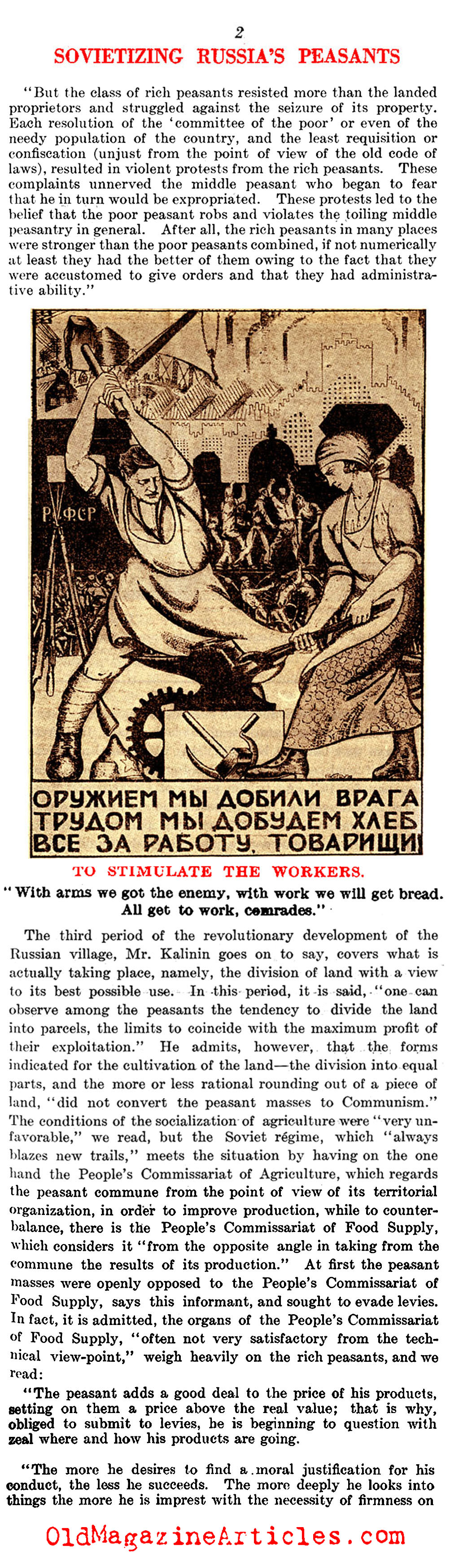 Posters Will ''Sovietize'' the People (Literary Digest, 1921)