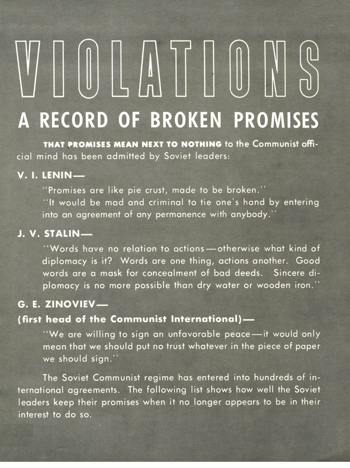 Soviet Treaty Violations (U.S. Dept. of Defense, 1962)