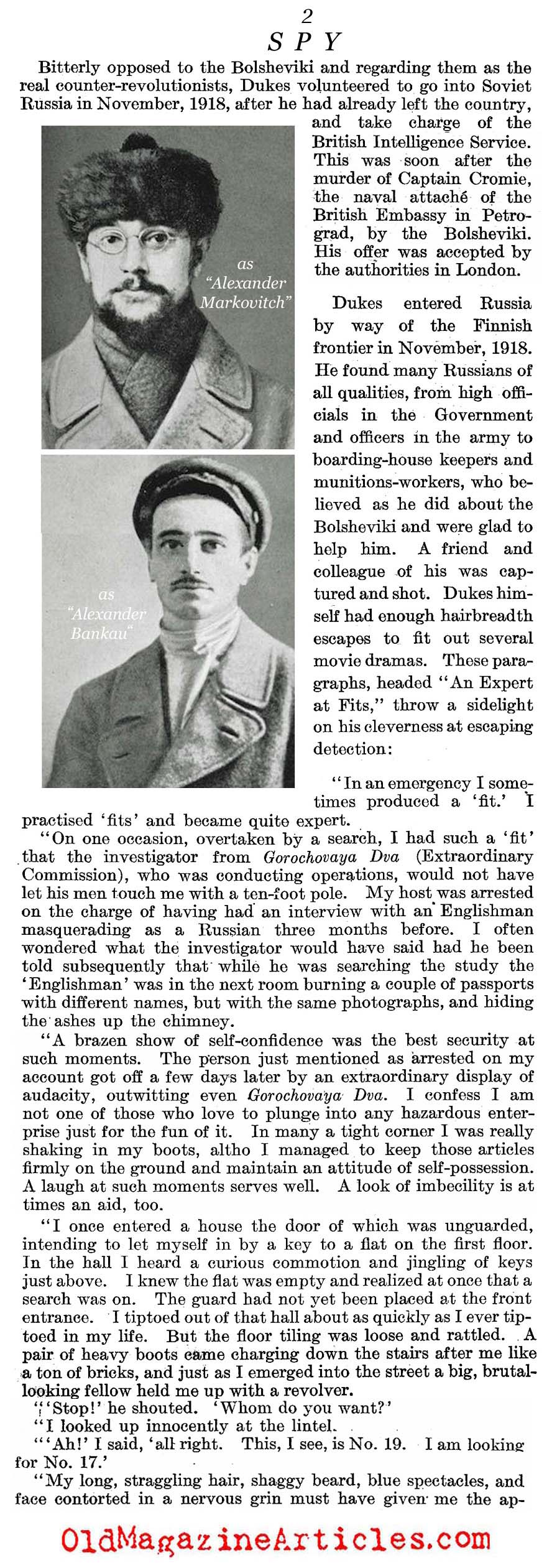 He Spied on the Bolsheviks (Literary Digest, 1921)