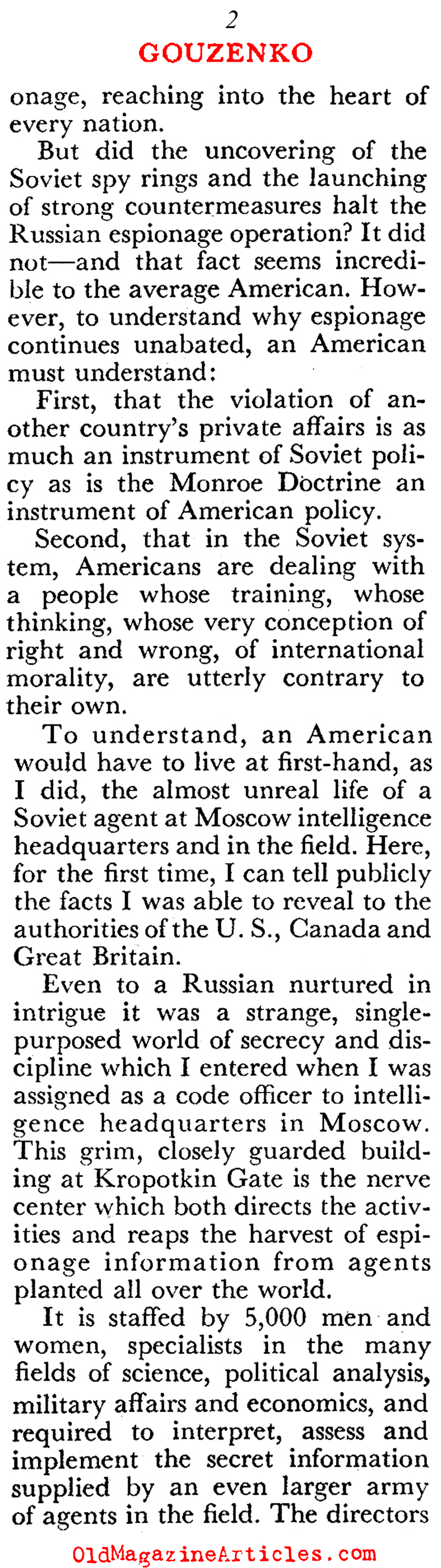 The Cold War Began with Igor Gouzenko (Coronet Magazine, 1953)