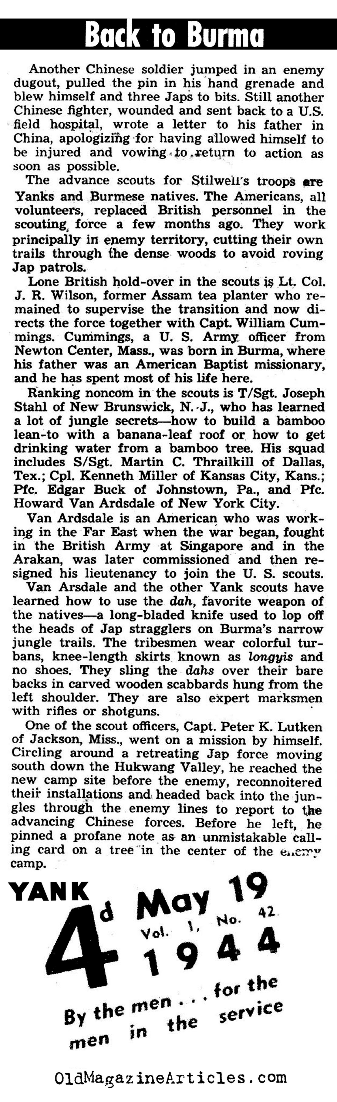 General Stilwell In Burma (Yank Magazine, 1944)