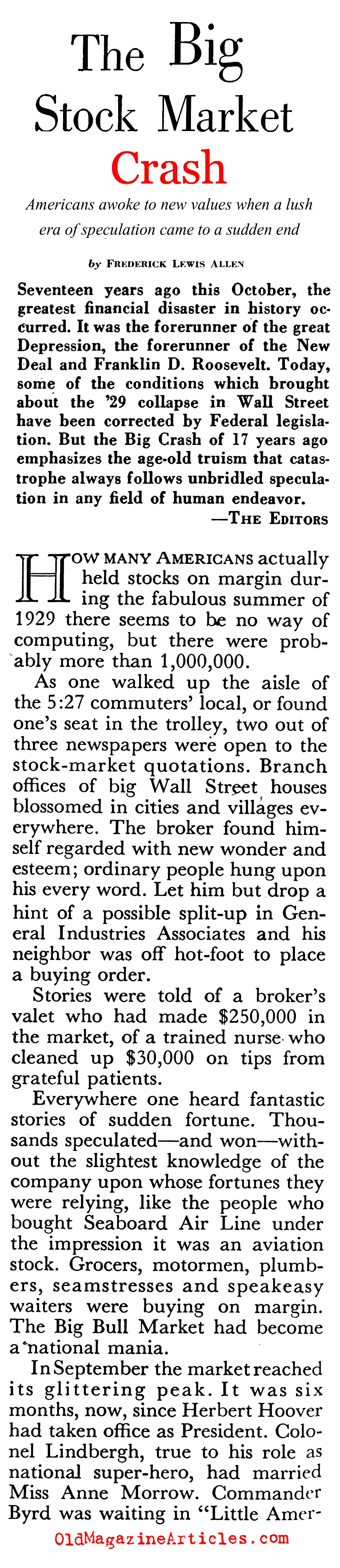 The Crash (Coronet Magazine, 1946)