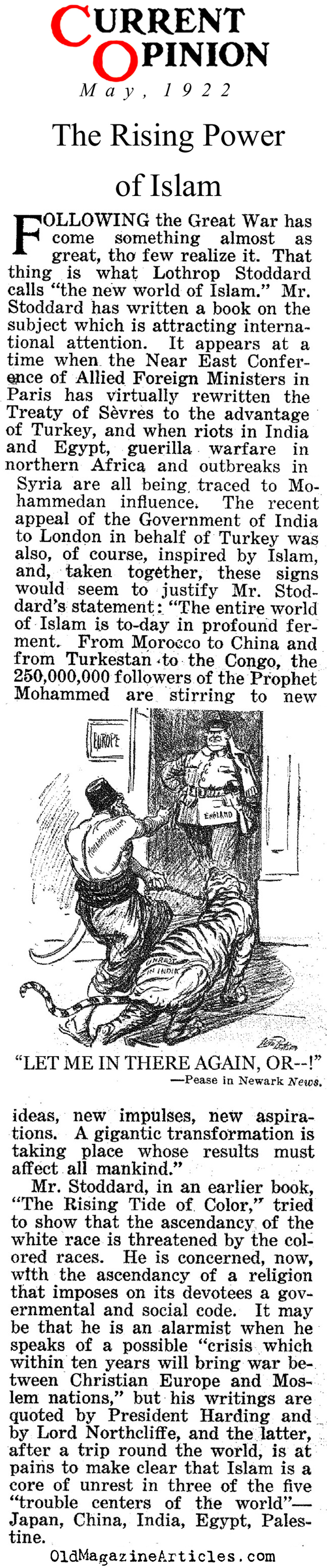 The Rise of Islamic Outrage    (Current Opinion, 1922)