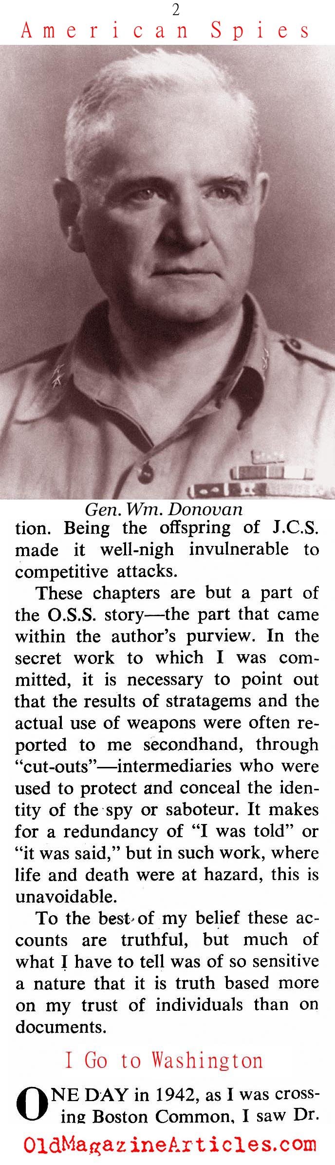 The O.S.S. Continued (Coronet Magazine, 1964)