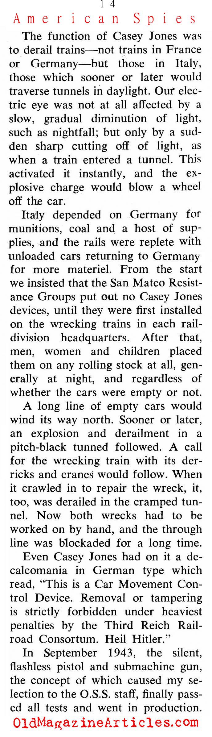 The O.S.S. Continued (Coronet Magazine, 1964)