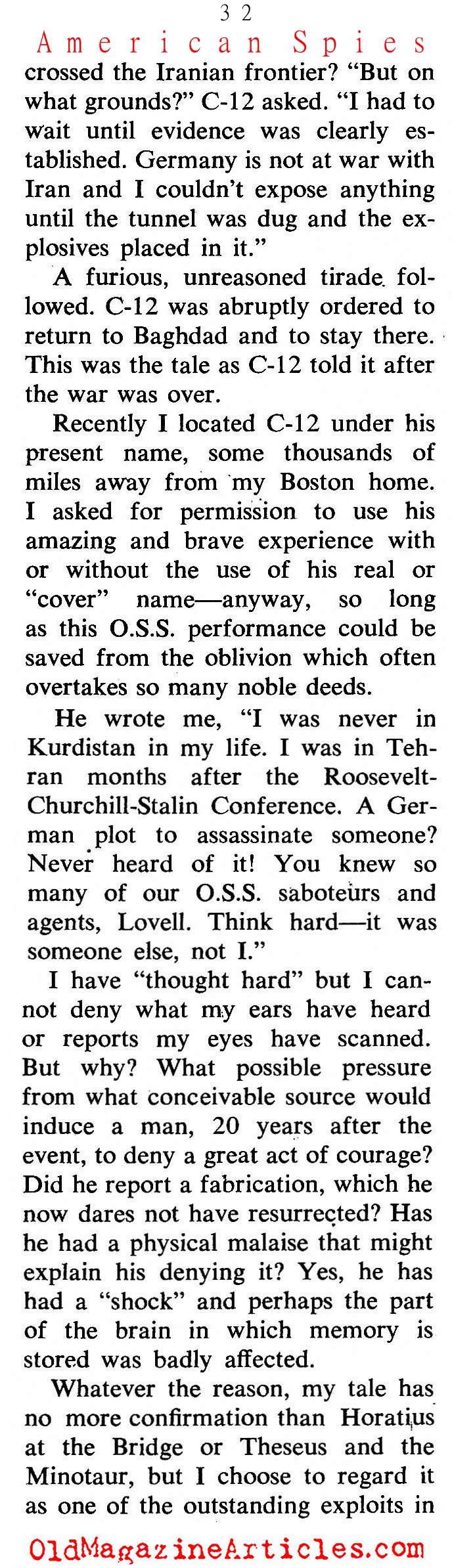 Tales of the O.S.S. (Coronet Magazine, 1964)