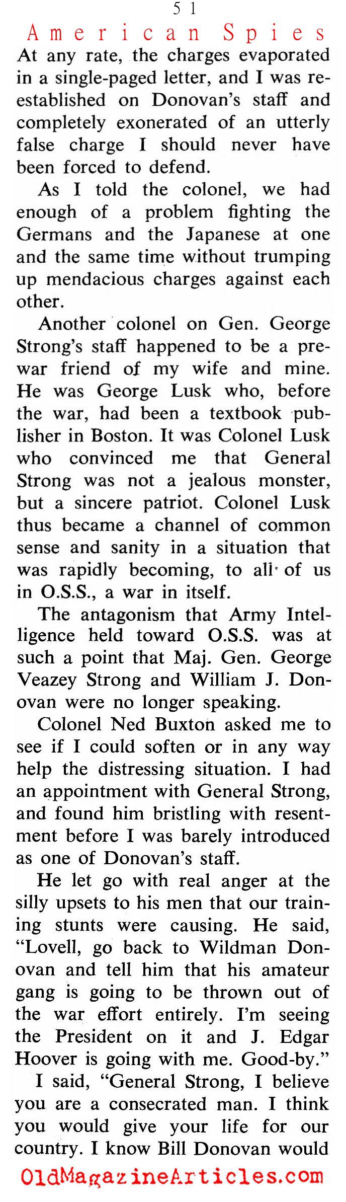 The O.S.S. Continued (Coronet Magazine, 1964)