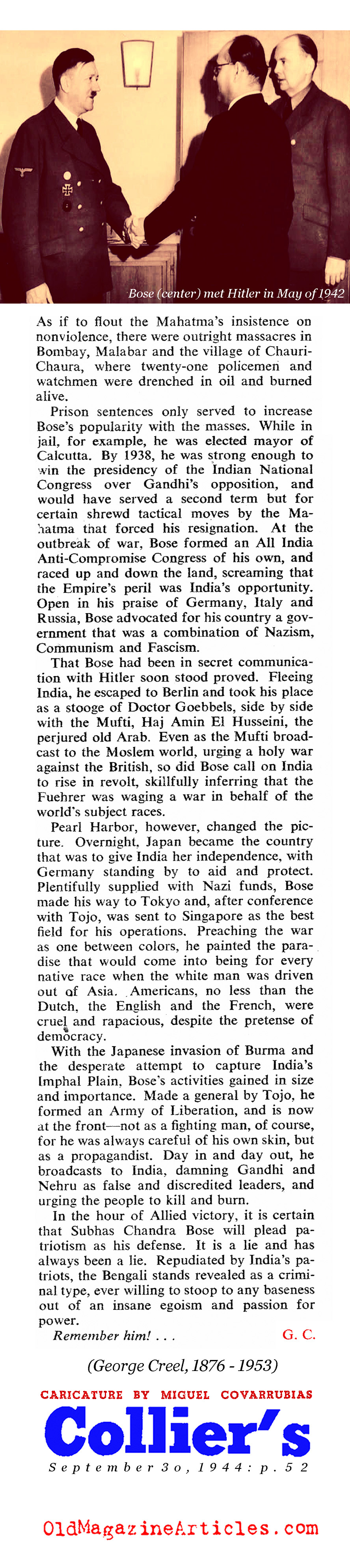 Hitler's Man in Delhi (Collier's Magazine, 1944)