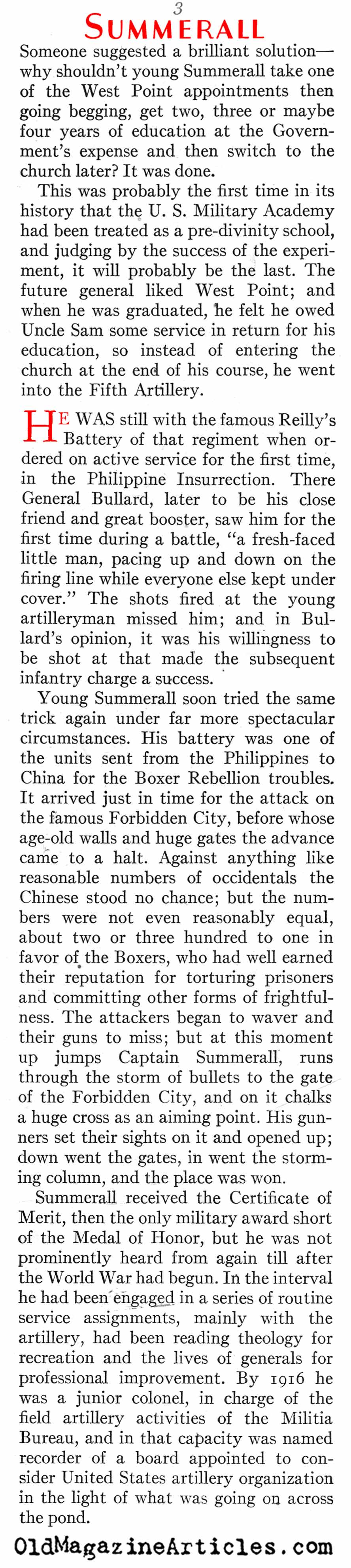 General Charles Summerall (American Legion Magazine, 1939)