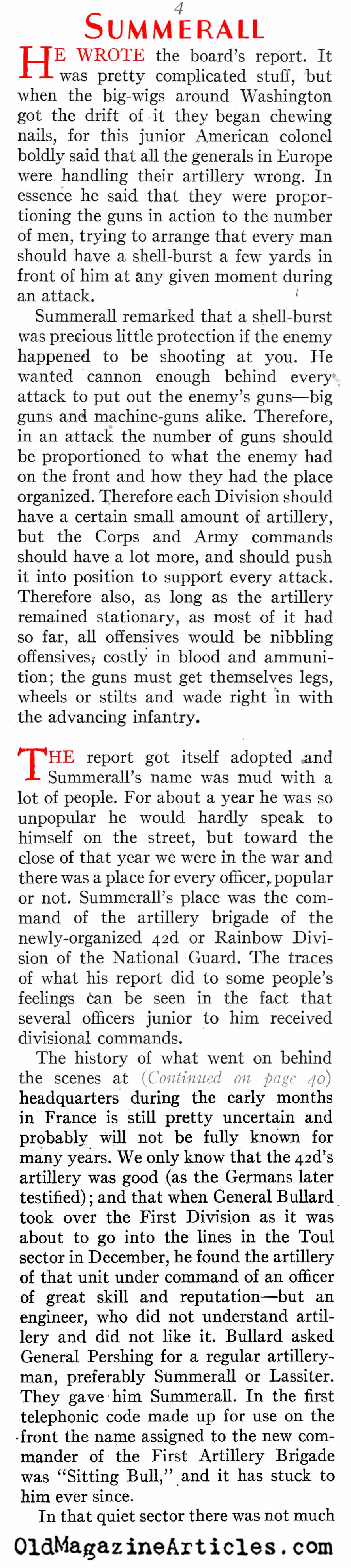 General Charles Summerall (American Legion Magazine, 1939)