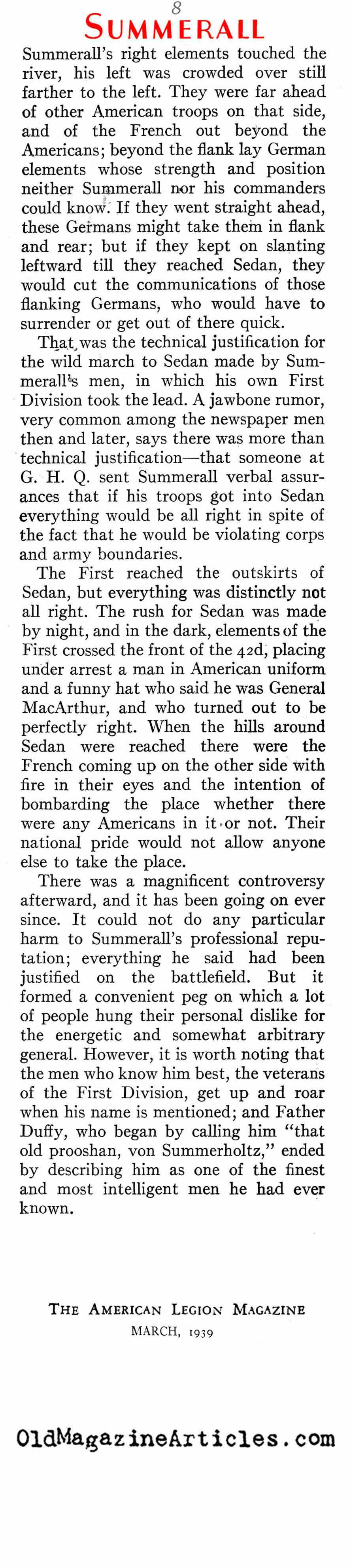 General Charles Summerall (American Legion Magazine, 1939)