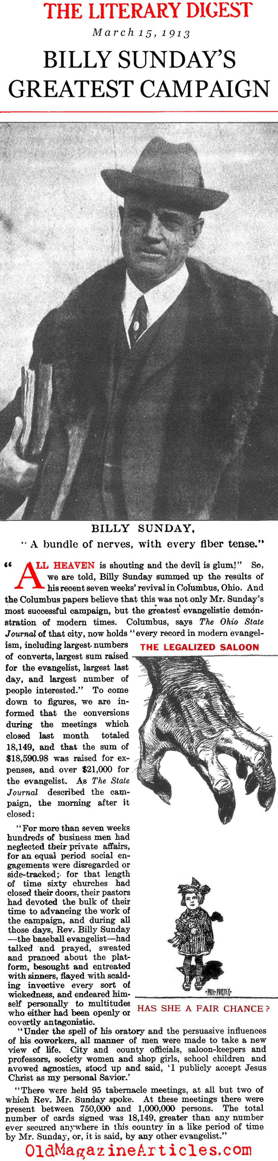 Billy Sunday in Columbus, Ohio (The Literary Digest, 1913)