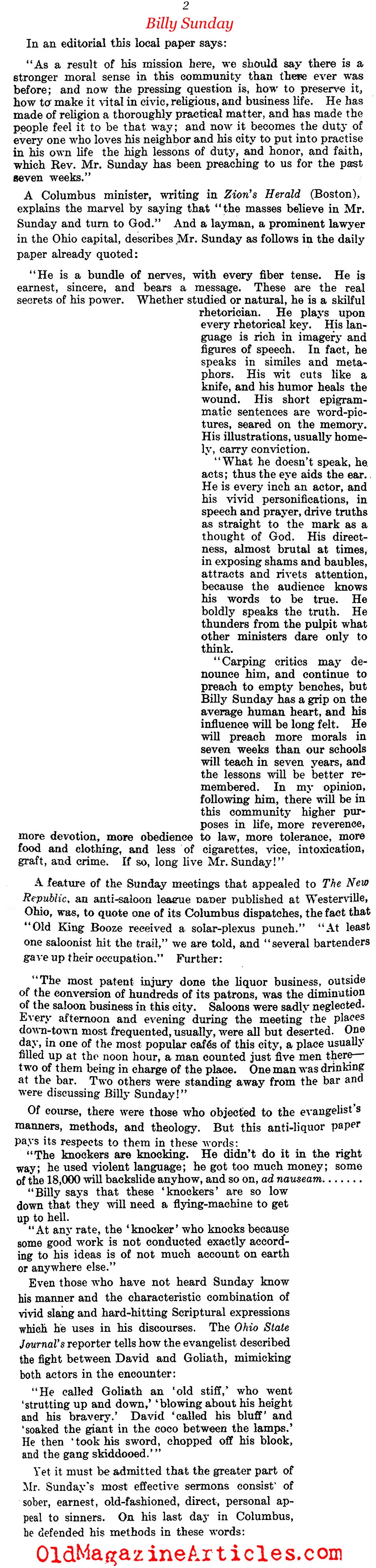 Billy Sunday in Columbus, Ohio (The Literary Digest, 1913)