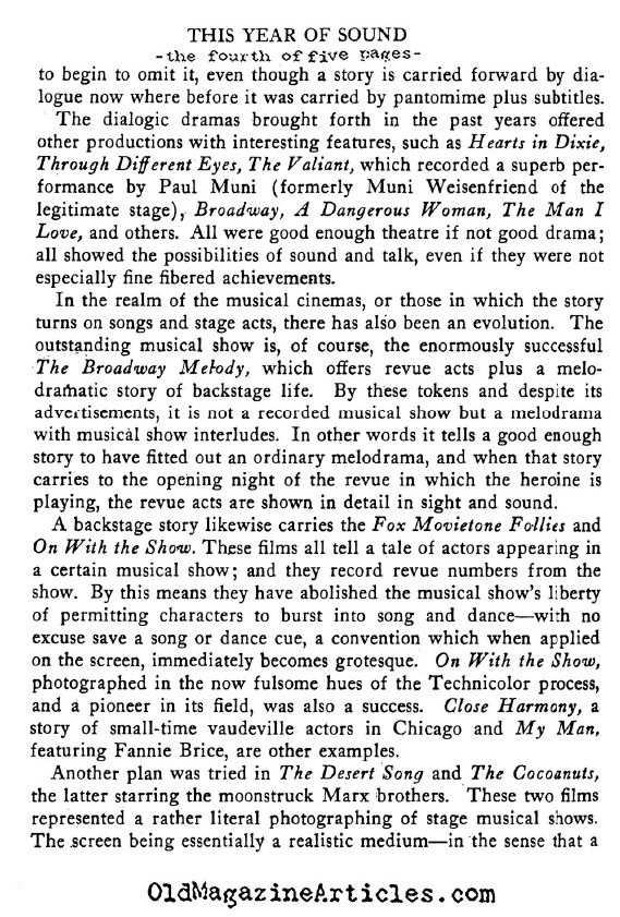 The Year of Sound (Theatre Arts Magazine, 1929)